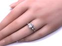 9ct White Gold CZ 3 Stone Ring