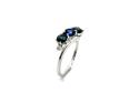 9ct White Gold Sapphire & Zircon Ring