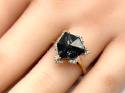 9ct Black Knight Topaz & Zircon Ring