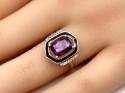 9ct Moroccan Amethyst & Zircon Ring