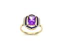 9ct Moroccan Amethyst & Zircon Ring