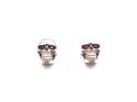 Silver CZ Eyes Skull Stud Earrings