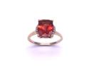 9ct Red Andesine & Diamond Ring