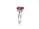 9ct Red Andesine & Diamond Ring