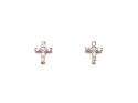 Silver CZ Cross Stud Earrings