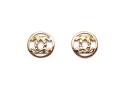 9ct Yellow Gold Double CC Round Stud Earrings