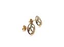 9ct Yellow Gold Double CC Round Stud Earrings