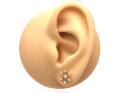 9ct Yellow Gold CZ Daisy Stud Earrings