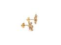 9ct Yellow Gold CZ Daisy Stud Earrings