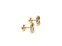 9ct Yellow Gold CZ Four Leaf Clover Stud Earrings