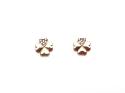 9ct Yellow Gold CZ Four Leaf Clover Stud Earrings