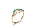 9ct Yellow Gold Emerald & Diamond Ring