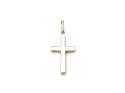 9ct Yellow Gold Plain Solid Cross Pendant 33x15mm