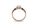 9ct Rose Gold Morganite & Diamond 3 Stone Ring