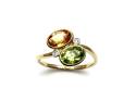 9ct Yellow Gold Multi Stone Wave Ring