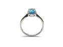 9ct White Gold Blue Topaz & Diamond Halo Ring