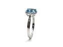 9ct White Gold Blue Topaz & Diamond Halo Ring