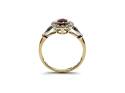 9ct Yellow Gold Ruby & Diamond Halo Ring