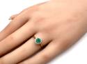 9ct Yellow Gold Emerald & Diamond Halo Ring