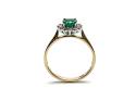 9ct Yellow Gold Emerald & Diamond Halo Ring