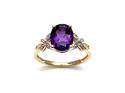 9ct Yellow Gold Amethyst & Diamond Butterfly Ring