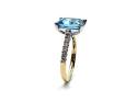 9ct Yellow Gold Blue Topaz & Diamond Ring