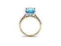 9ct Yellow Gold Blue Topaz & Diamond Ring