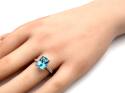 9ct Yellow Gold Blue Topaz & Diamond Ring