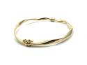 9ct Yellow Gold Twisted Hinged Bangle