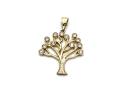 9ct Yellow Gold CZ Tree Pendant