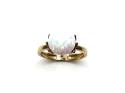 9ct Yellow Gold Created Opal & CZ Ball Ring