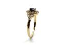 9ct Yellow Gold Sapphire & Diamond Halo Ring