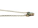 9ct Emerald & Diamond 3 Stone Necklet