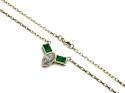 9ct Emerald & Diamond 3 Stone Necklet