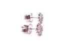 Silver CZ Cluster Stud Earrings