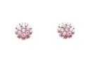 Silver CZ Cluster Stud Earrings