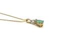 9ct Yellow Gold Emerald & Diamond Pendant & Chain