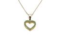 9ct Yellow Gold Tsavorite Heart Pendant & Chain