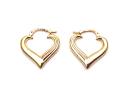 9ct Yellow Gold Heart Hoop Earrings