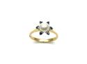 18ct Yellow Gold Pearl & Sapphire Ring