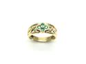 9ct Emerald & Diamond Flower Ring