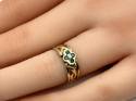 9ct Emerald & Diamond Flower Ring