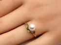 9ct Yellow Gold Pearl & Diamond Ring