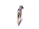 9ct Red & White CZ Wishbone Ring