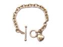 9ct Yellow Gold Heart T-Bar Bracelet