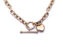 9ct Yellow Gold Heart T-Bar Necklet