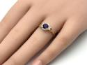 9ct Yellow Gold Amethyst & Diamond Cluster Ring