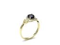 9ct Yellow Gold Amethyst & Diamond Cluster Ring