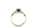 9ct Yellow Gold Amethyst & Diamond Cluster Ring