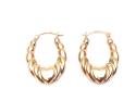 9ct Oval Creole Hoop Earrings